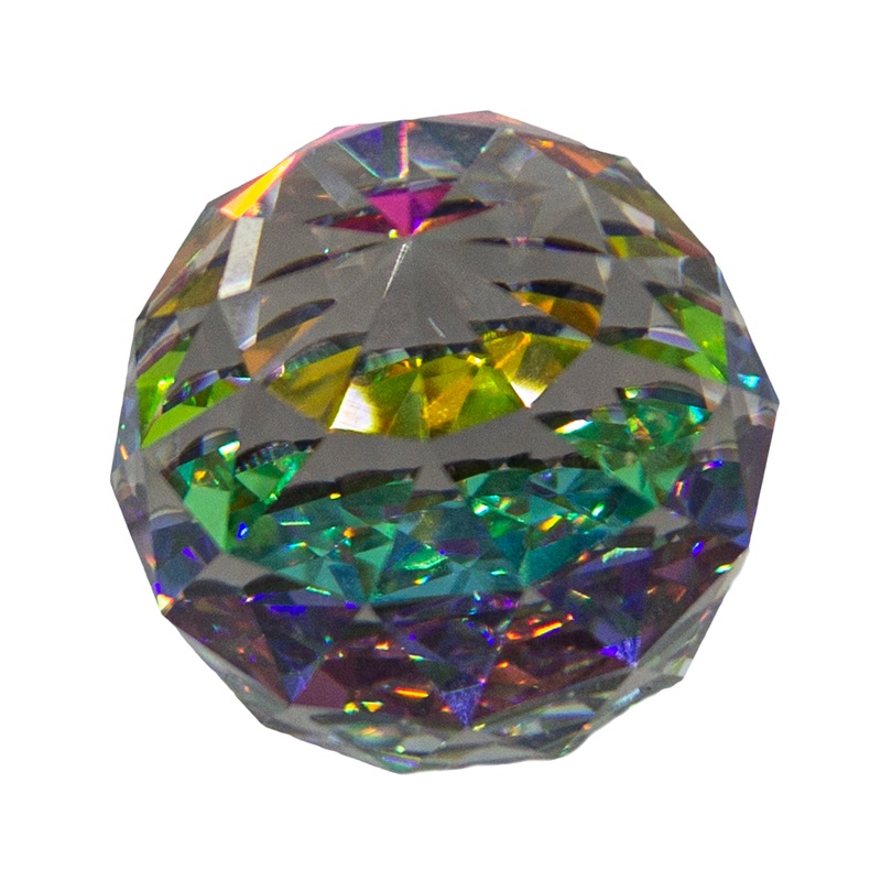 Swarovski Paperweight: 030087 Round Medium Vitrail VM