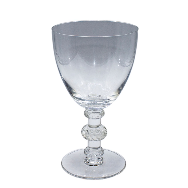 Lalique Stemware: Saint Hubert Water Goblet 6.1"