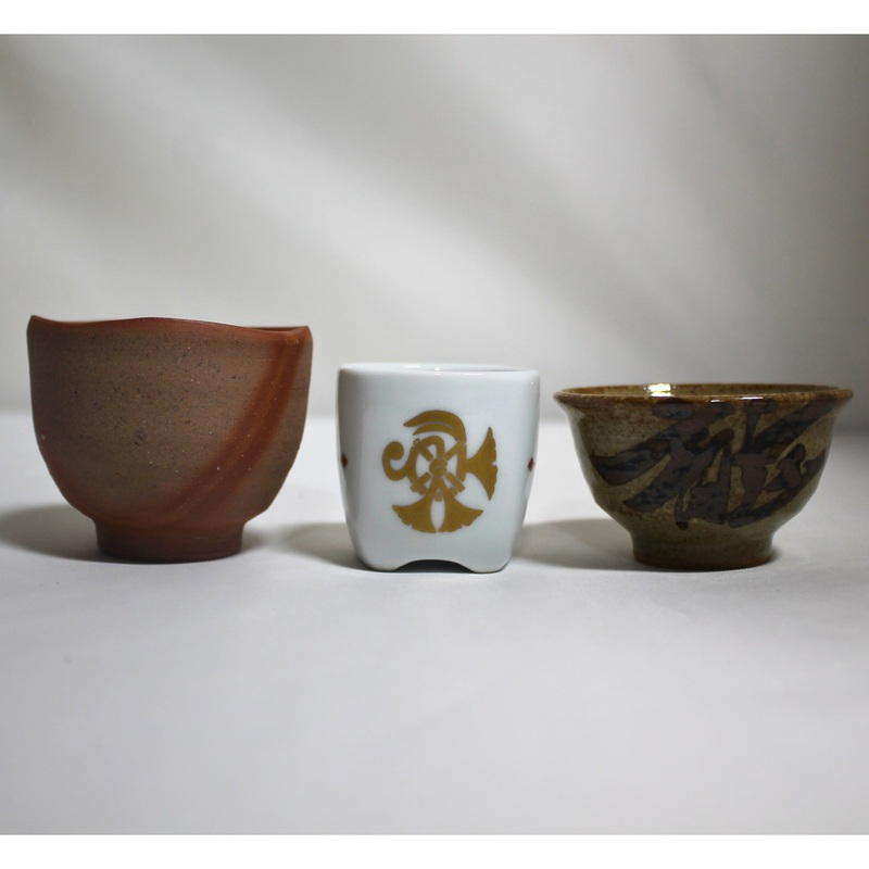 Lot of 3 Franklin Mint: The Great Ryokans of Japan Sake Cups