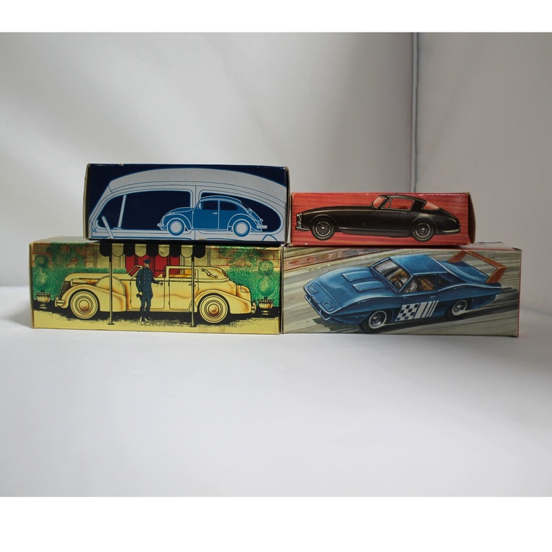 Lot of 4: Avon products: Ferrari Hair Lotion, Stock Car Racer, Volkswagen & Cadillac After Shave