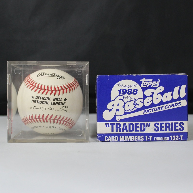 Mark Grace Autographed Baseball & Topps Trading Cards