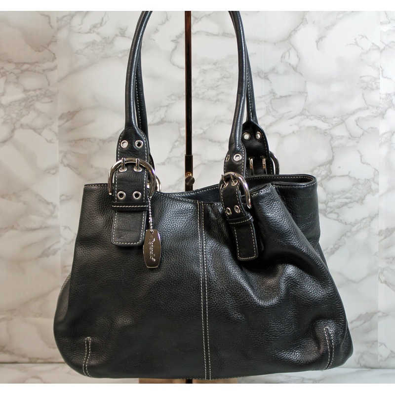 Tignanello Black Leather Shoulder Bag