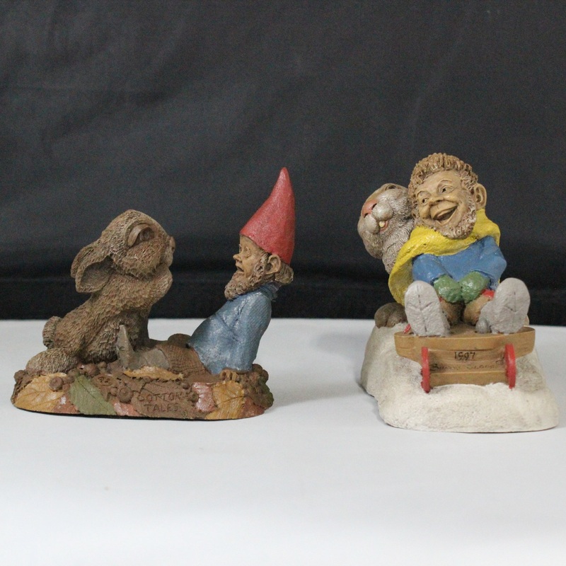 Tom Clark "Cotton Tales" + "Bunny Slope" Garden Gnomes