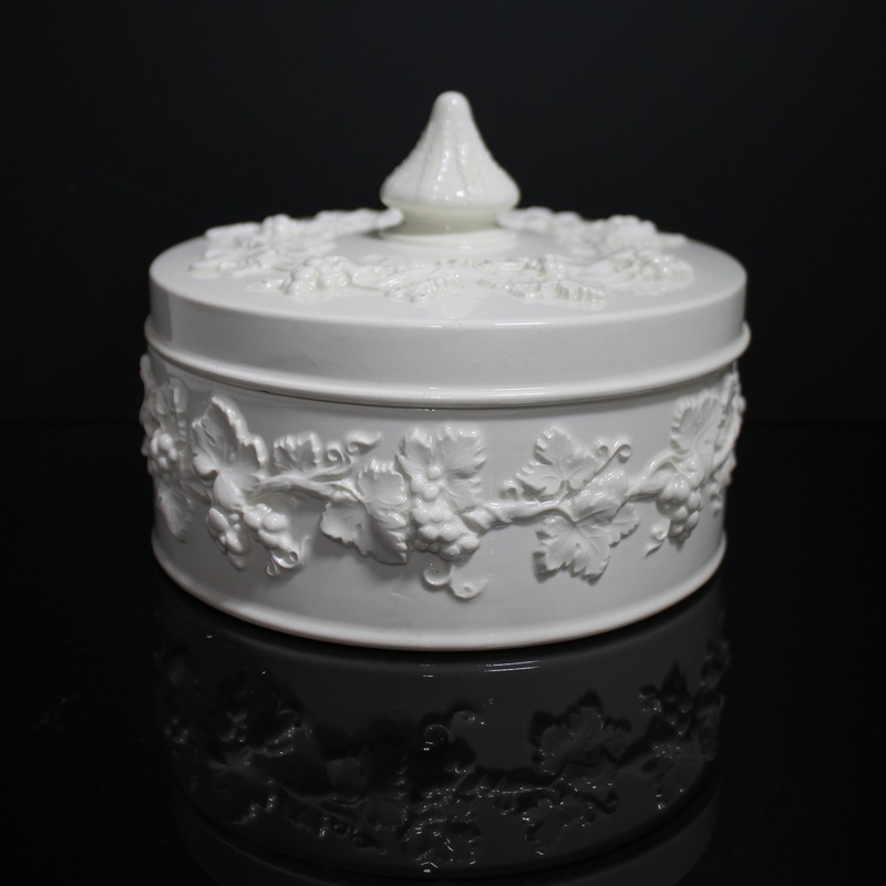 Wedgwood 5" Round White Queensware Trinket Box