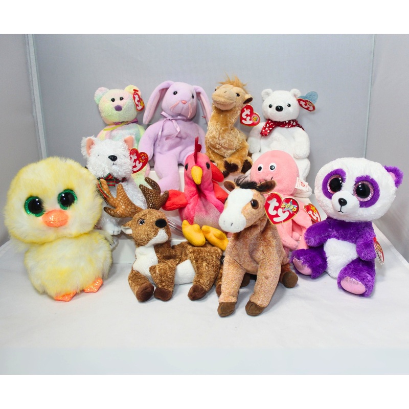 Lot of 11 Beanie Babies | Non-Mint Tags |Bears, Christmas, Bunnies & More