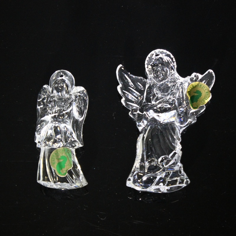 Lot of 2: Waterford Crystal Millenium Angel, 2015 Angel Ornament