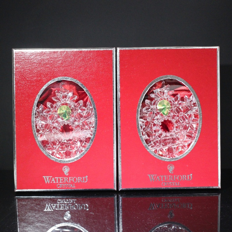 Lot of 2: Waterford Crystal Snow Crystals Ornament | Mint condition