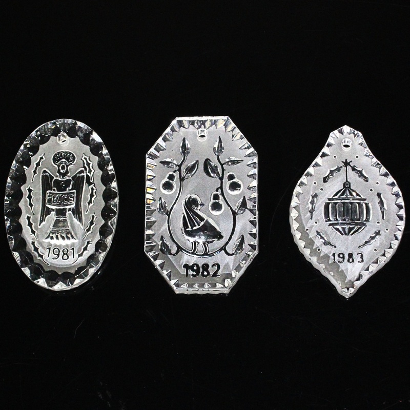 Lot of 3: Waterford Crystal 12 Days of Christmas 1981-1983 Ornament