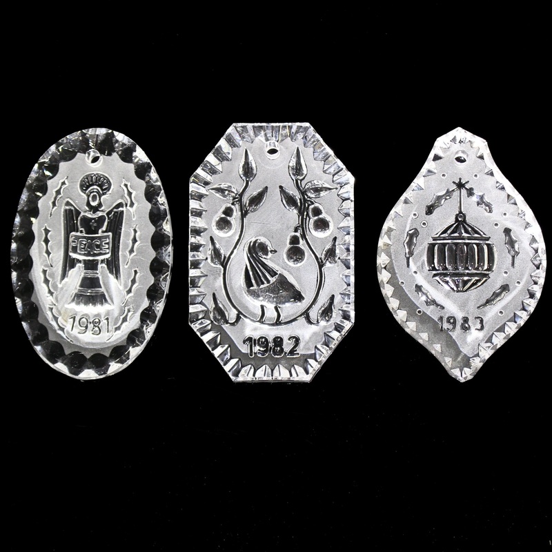 Lot of 3: Waterford Crystal 1981-83 12 Days of Christmas Ornaments