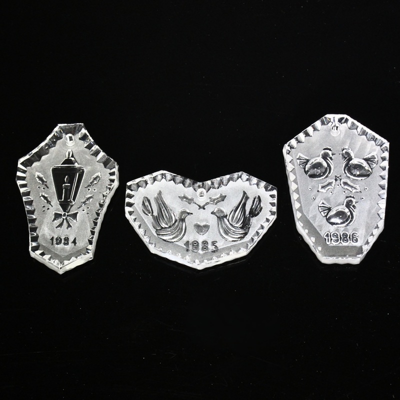 Lot of 3: Waterford Crystal 1984-86 12 Days of Christmas Ornaments