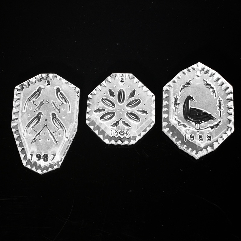 Lot of 3: Waterford Crystal 1987-89 12 Days of Christmas Ornaments