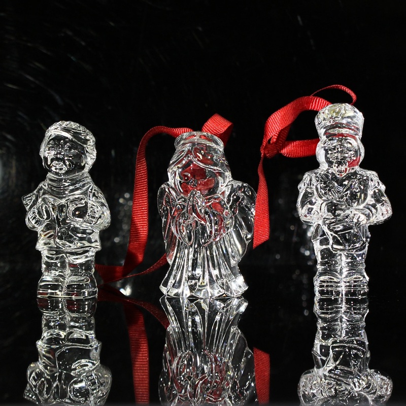 Lot of 3: Waterford Crystal Marquis Caroler, Angel, Nutcracker Ornament