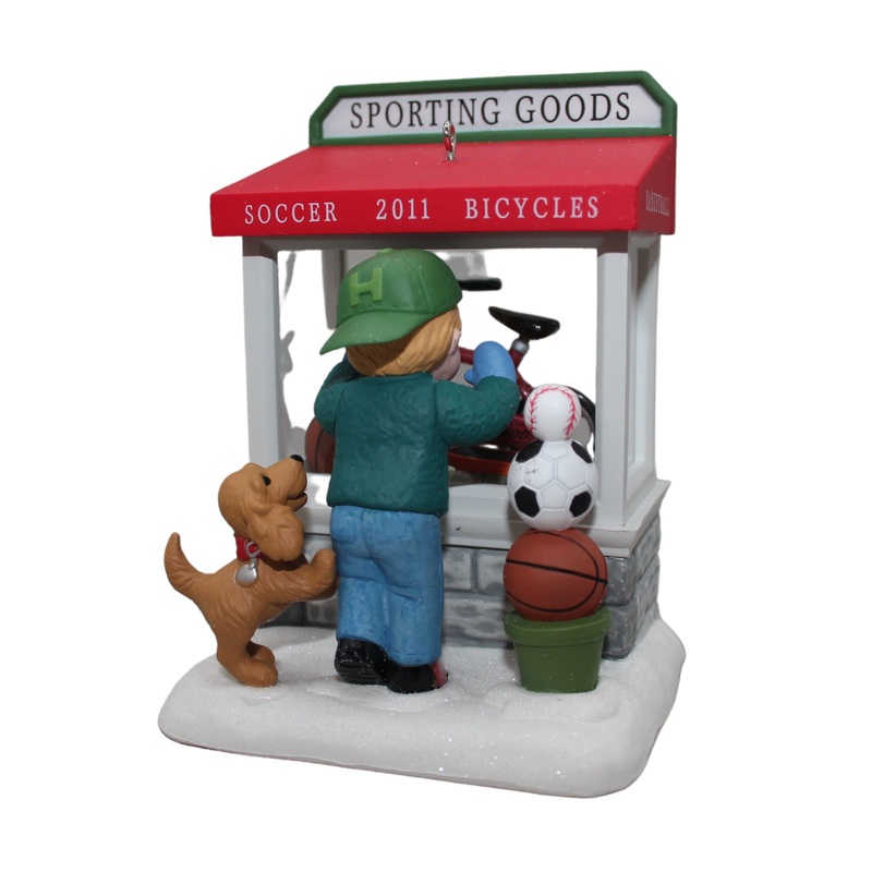 Hallmark Ornament: 2011 Christmas Window Sporting Goods | QXC5020 | 9th in series
