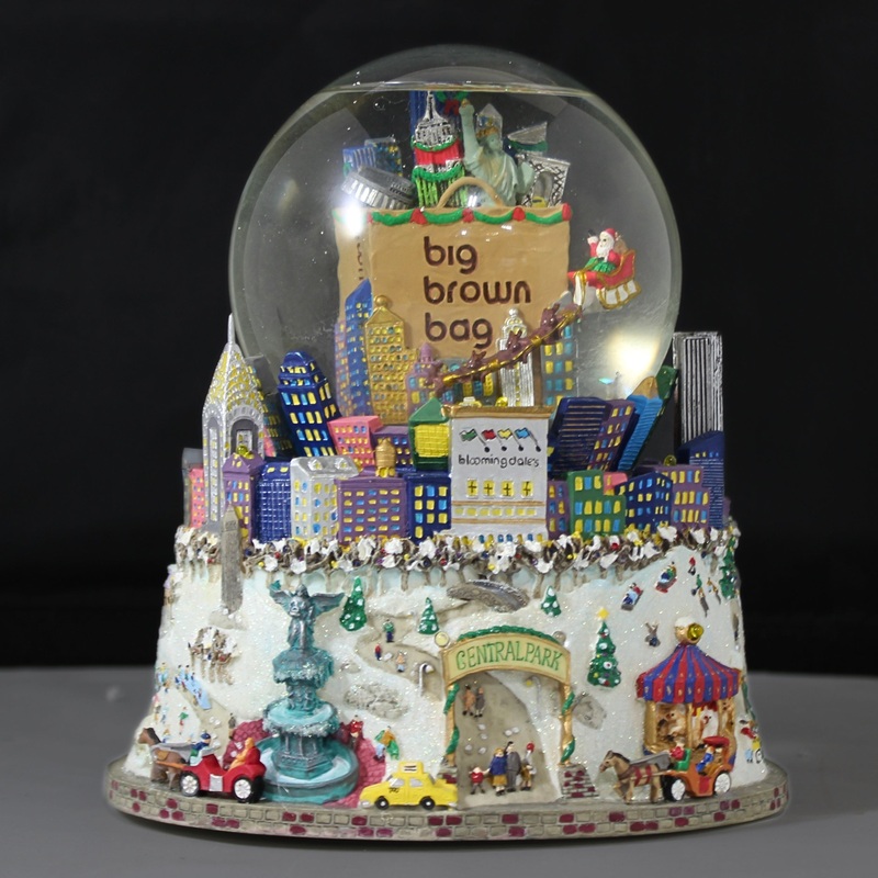 Bloomingdales Big Brown Bag NYC Snow Globe
