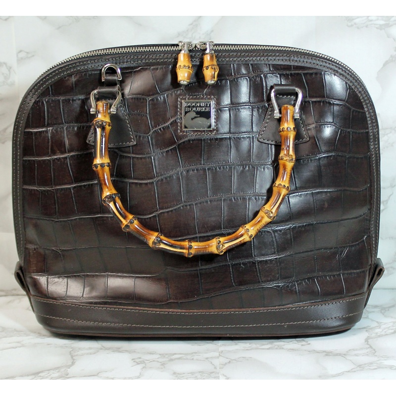 Dooney & Bourke Purse: Brown Panama Croc Satchel