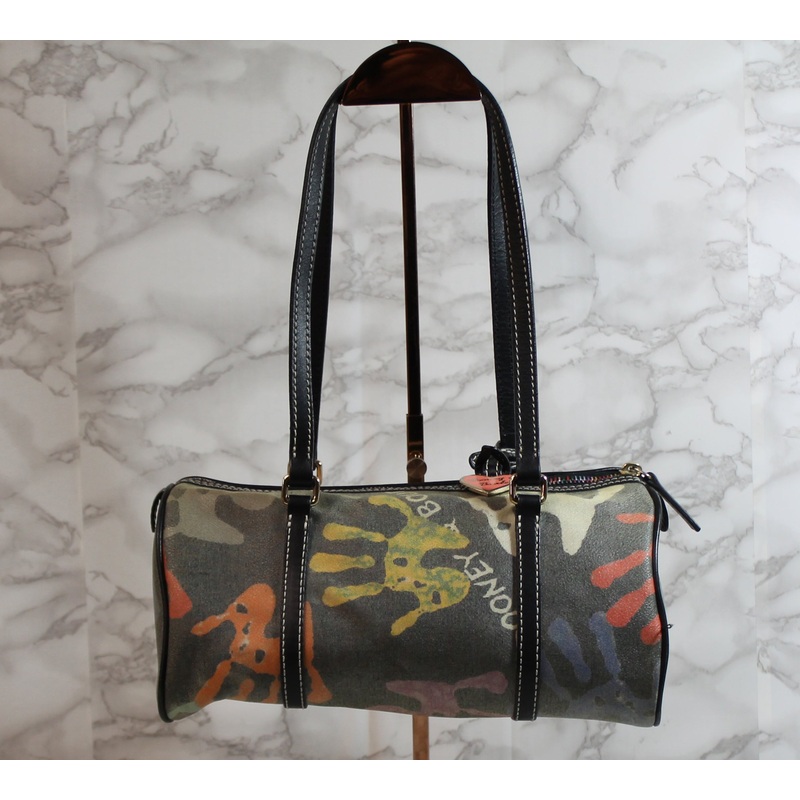 Dooney & Bourke Purse: Multi Color Hand Print Barrel Bag