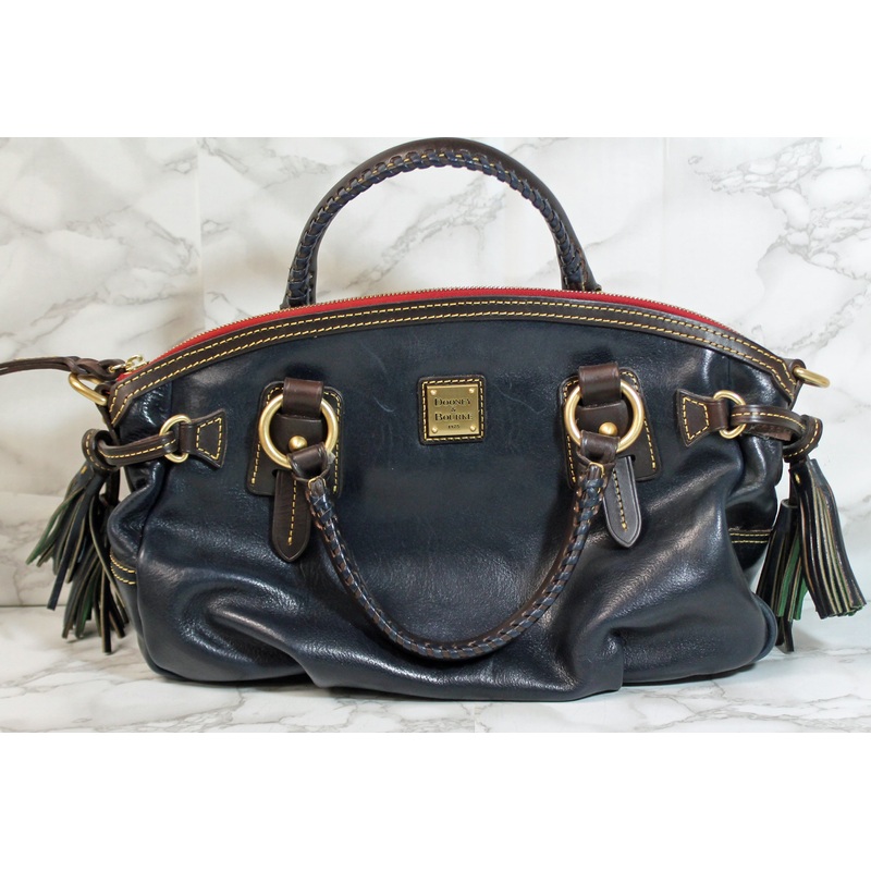 Dooney & Bourke Purse: Navy Leather Satchel
