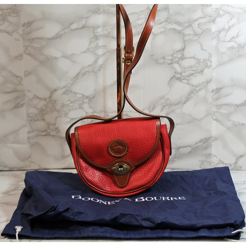 Dooney & Bourke Purse: Red Leather Vinyl Crossbody Bag