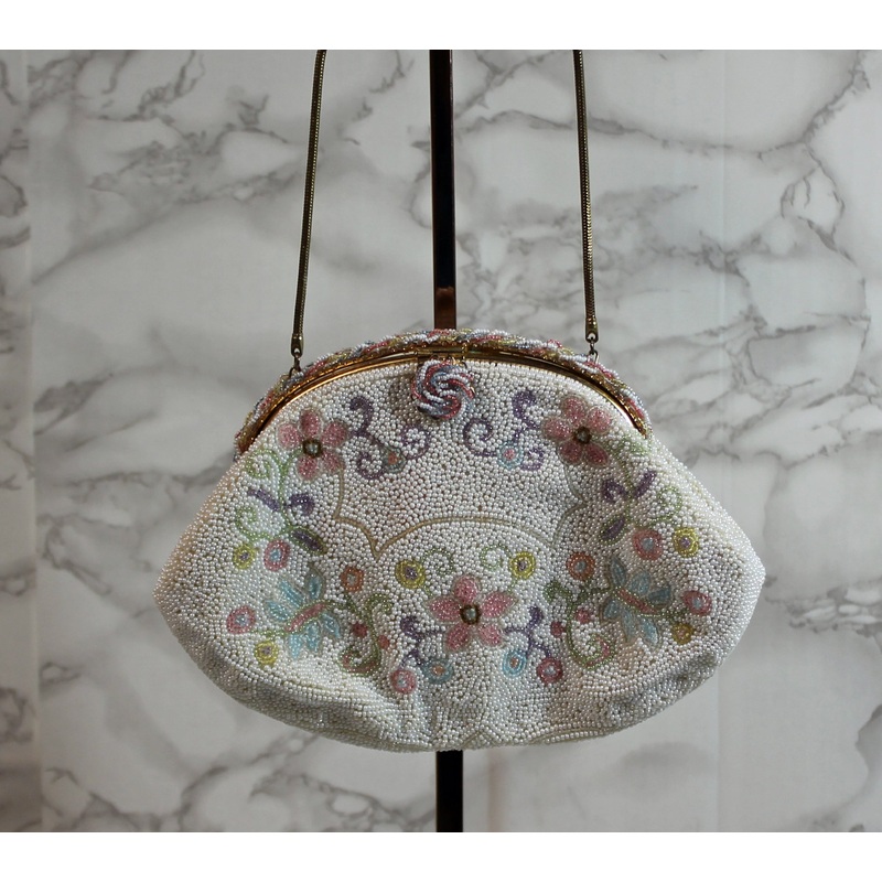 Handmade Purse: Multi Color French Beaded Clutch Bag