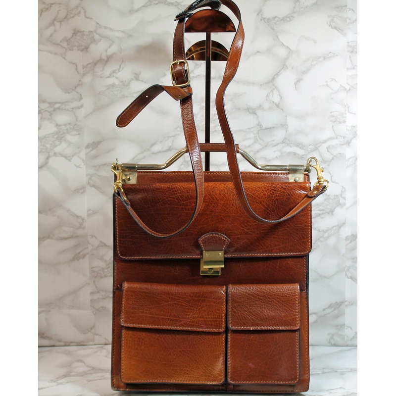 Leather School Purse: Florence Italy Brief Tote Bag