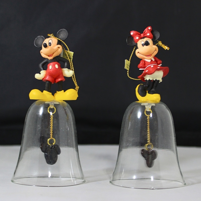Lot of 2: Enesco Mickey & Minnie Hanging Ornament Bells