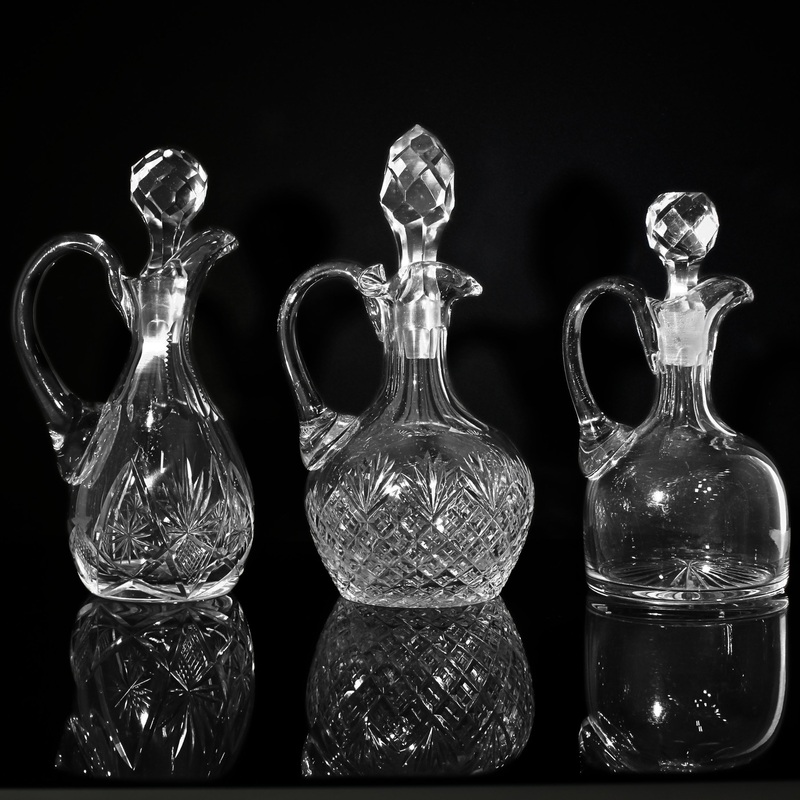 Lot of 3: Crystal Decanters