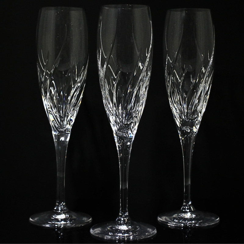 Lot of 3: Marquis By Waterford Summer Breeze 8 3/4 in. Fluted Champagne Glasses