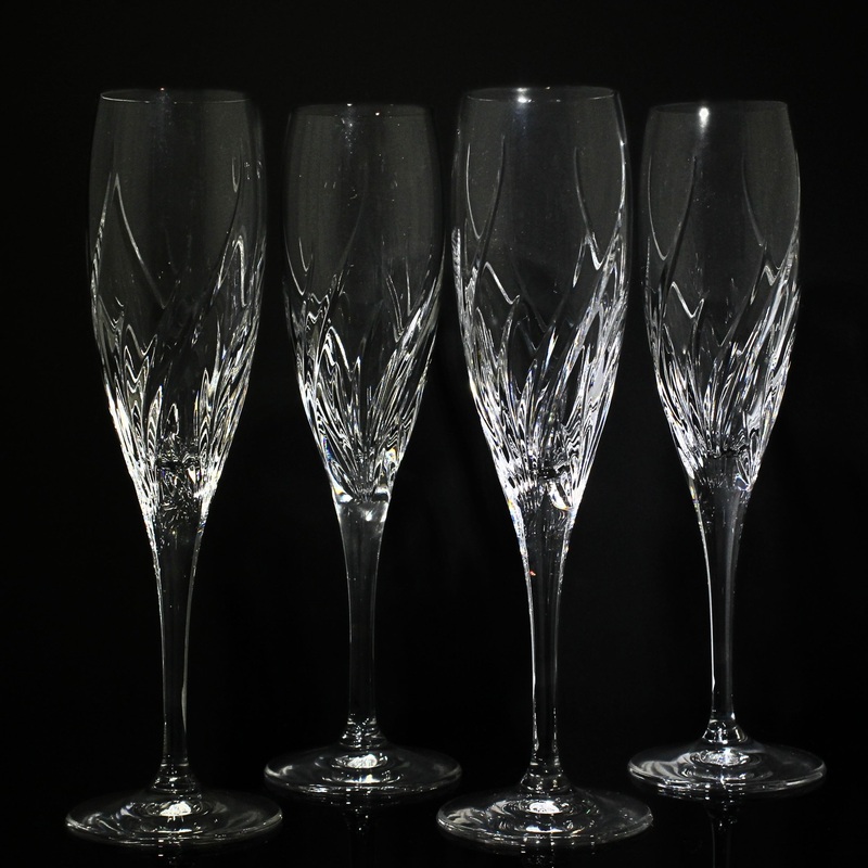 Lot of 4: Marquis By Waterford Summer Breeze 8 3/4 in. Fluted Champagne Glasses