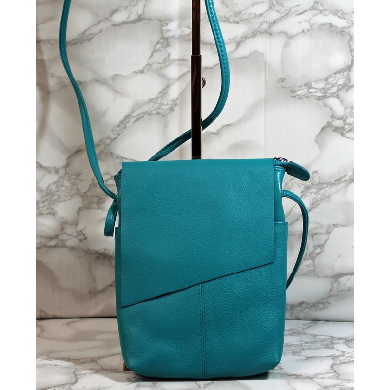 New York Purse: Teal Leather Crossbody Bag