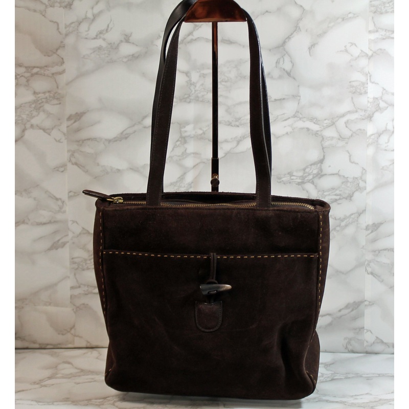 Ralph Lauren Purse: Brown Suede Shoulder Bag
