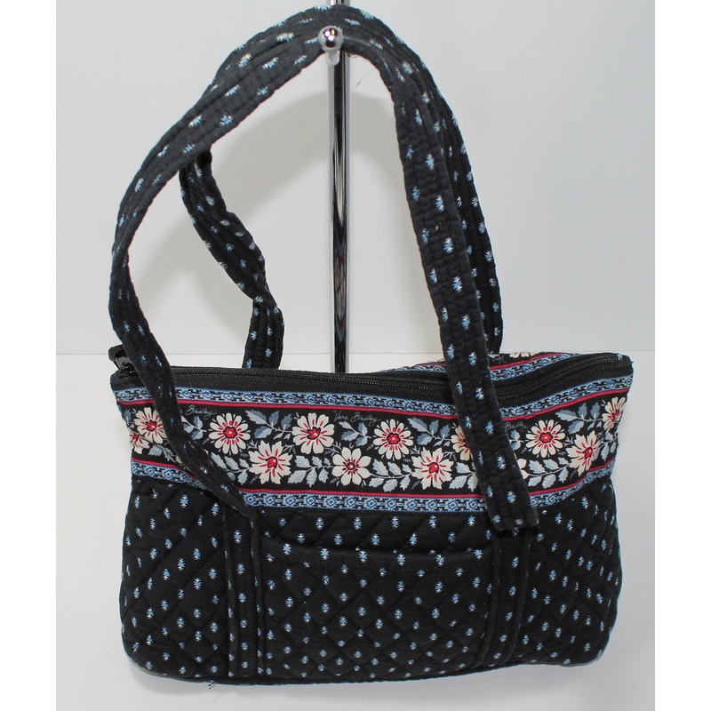 Vera Bradley Purse: Black Flowered Tote Bag