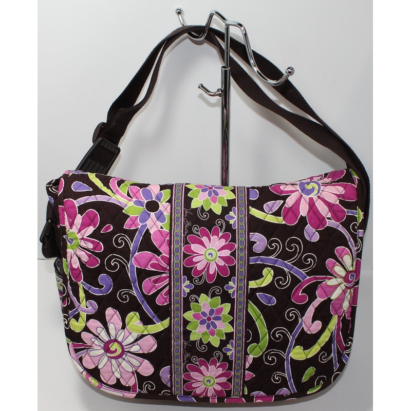 Vera Bradley Purse: Brown Floral Messenger Bag