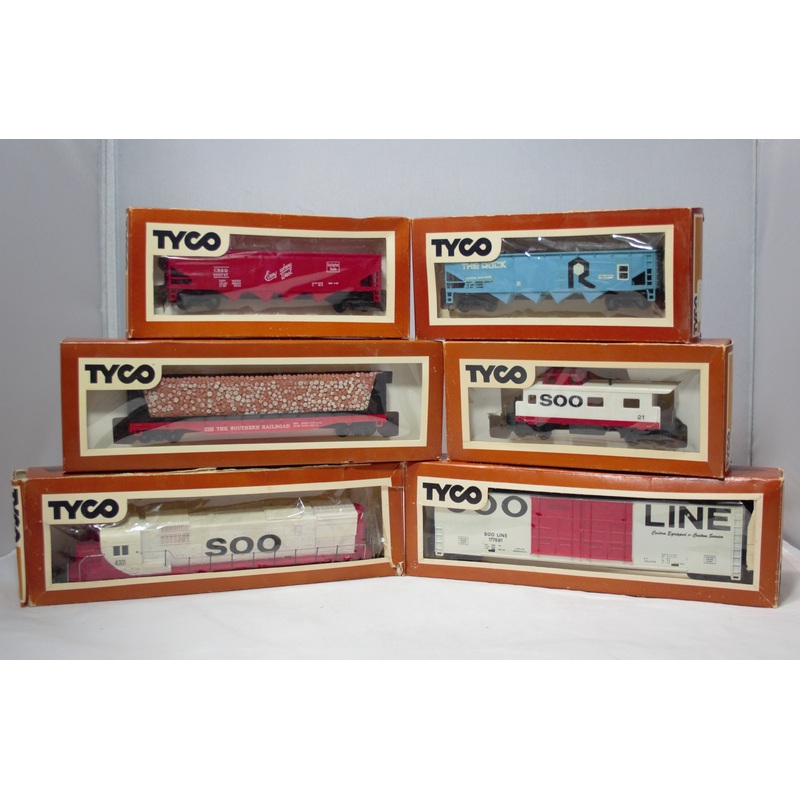Lot of 6 Tyco Trains | Ho Scale | SOO Engine, Caboose, Freight car & more