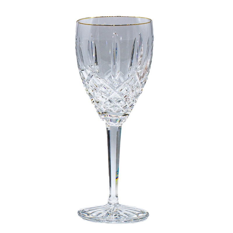 Waterford Stemware: 7.8" Tall Water Goblet - Araglin Golden