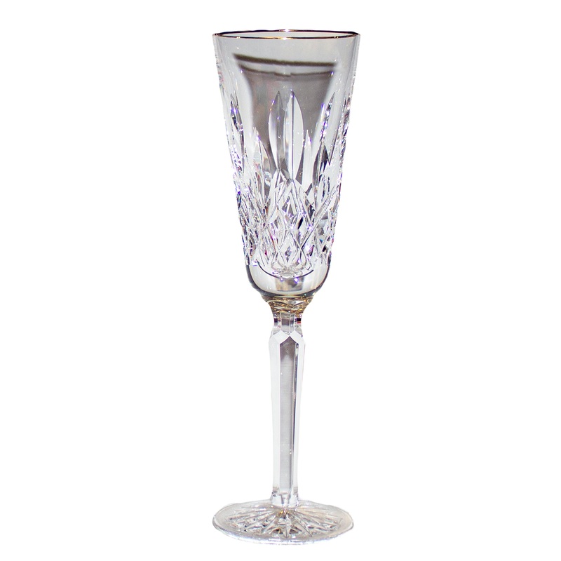 Waterford Stemware: 8.6" Tall Fluted Champagne - Lismore Golden