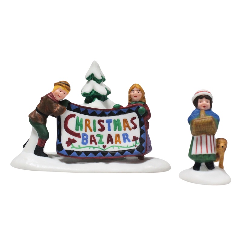 Department 56: 56598 Christmas BazaarSign - Set of 2
