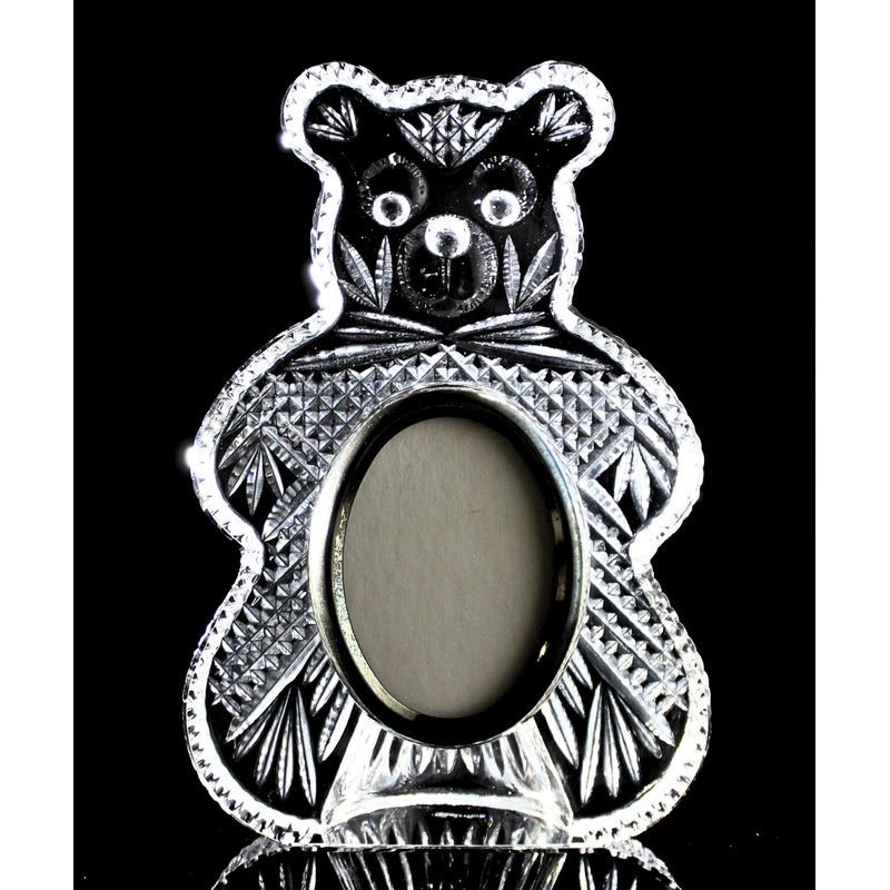 Waterford Crystal: Figurines Teddy Bear Picture Frame, 7.5"