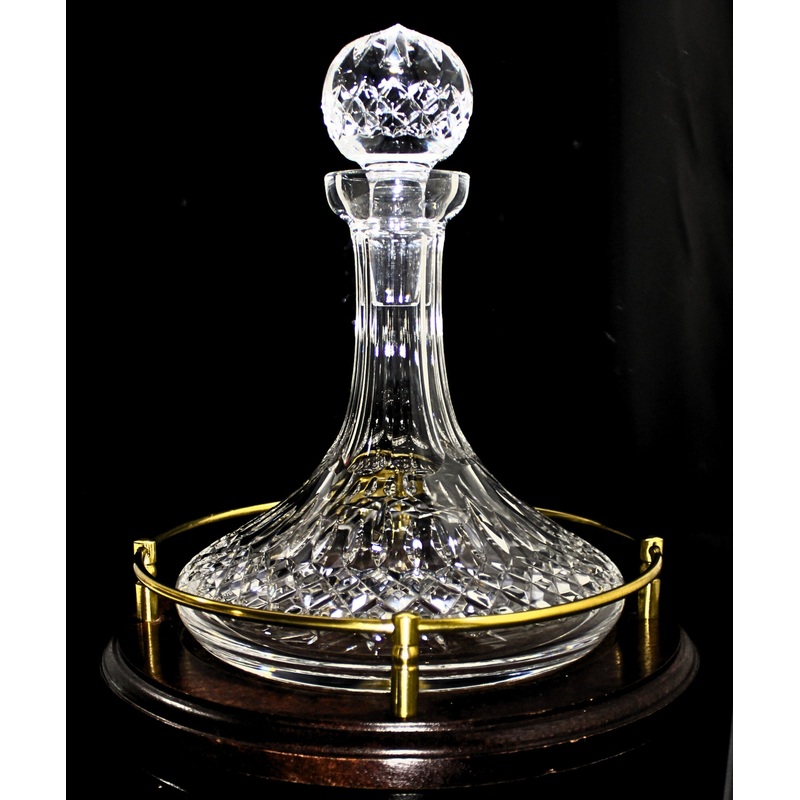 Waterford Crystal: Lismore Decanter with Base, 10" | With Wooden Base