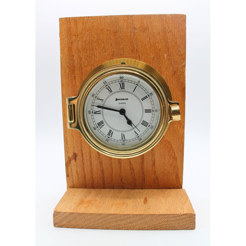 Benchmark | Vintage Benchmark Brass Ship Clock | Scratches