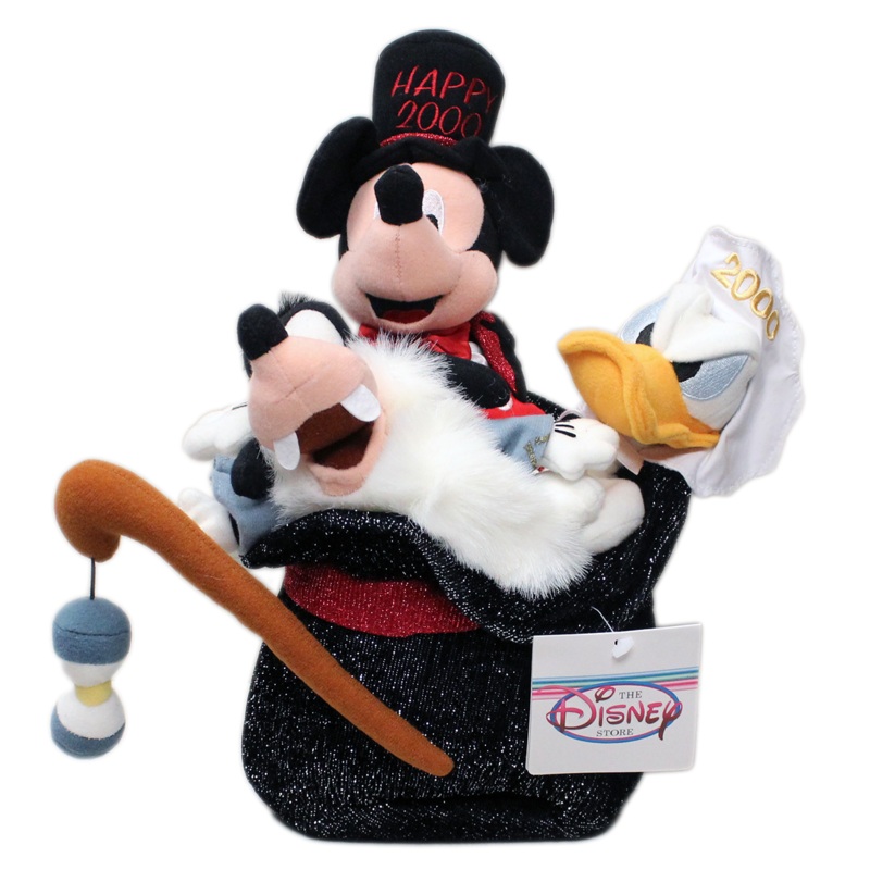 Disney Plush: Mickey, Donald, and Goofy Celebrating New Years 2000