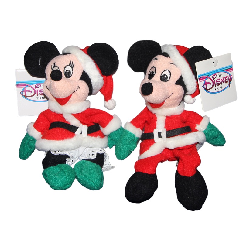 Disney Plush: Mickey & Minnie as Santa and Mrs. Claus - Set of Two