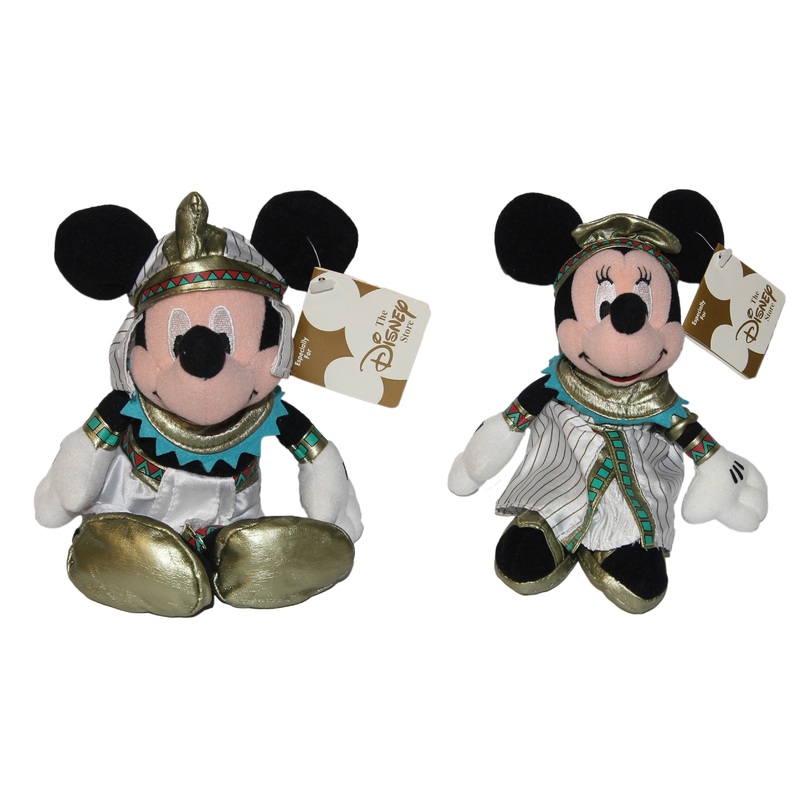 Disney Plush: Egyptian Globe Trotting Mickey & Minnie - Set of Two