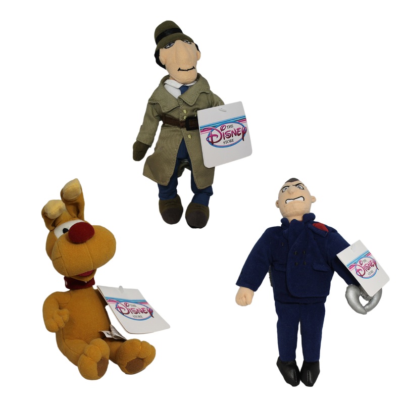 Disney Plush: Inspector Gadget, Claw, and Brain - Set of Three