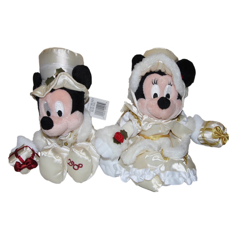 Disney Plush: Mickey & Minnie Celebrate Christmas 2000 - Set of Two