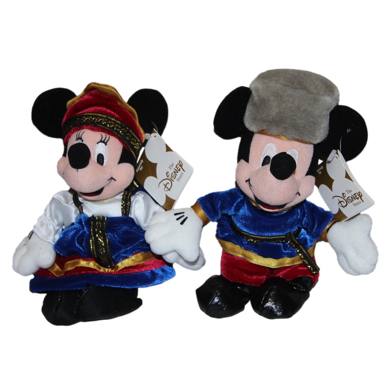 Disney Plush: Russian Globe Trotting Mickey & Minnie - Set of Two