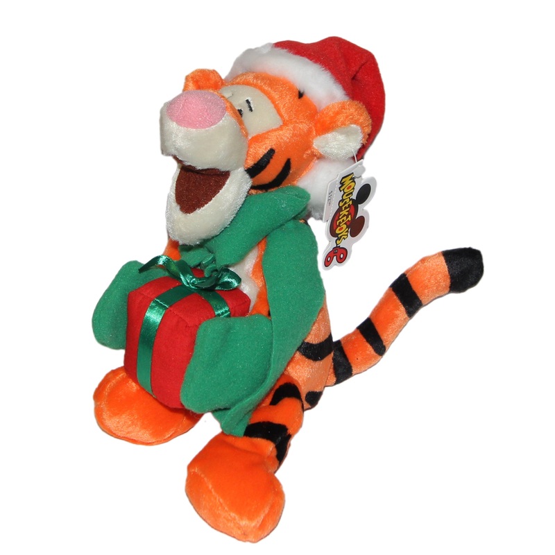 Disney Plush: Santa Tigger with Gift