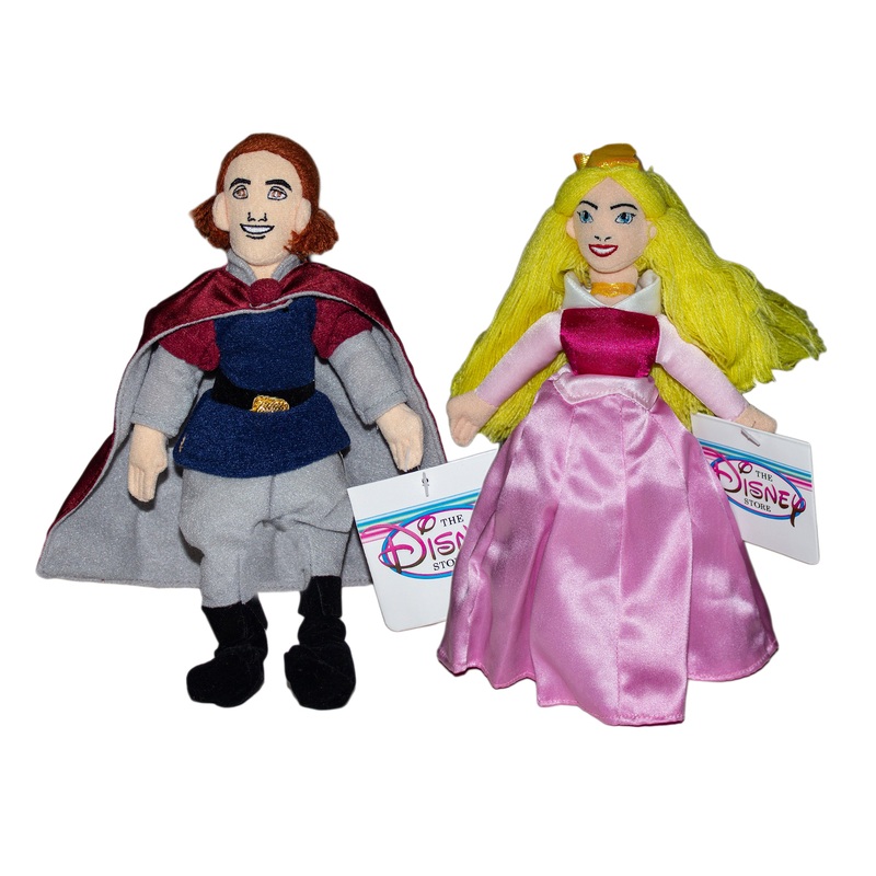 Disney Plush: Sleeping Beauty's Prince Phillip and Aurora - Set of Two