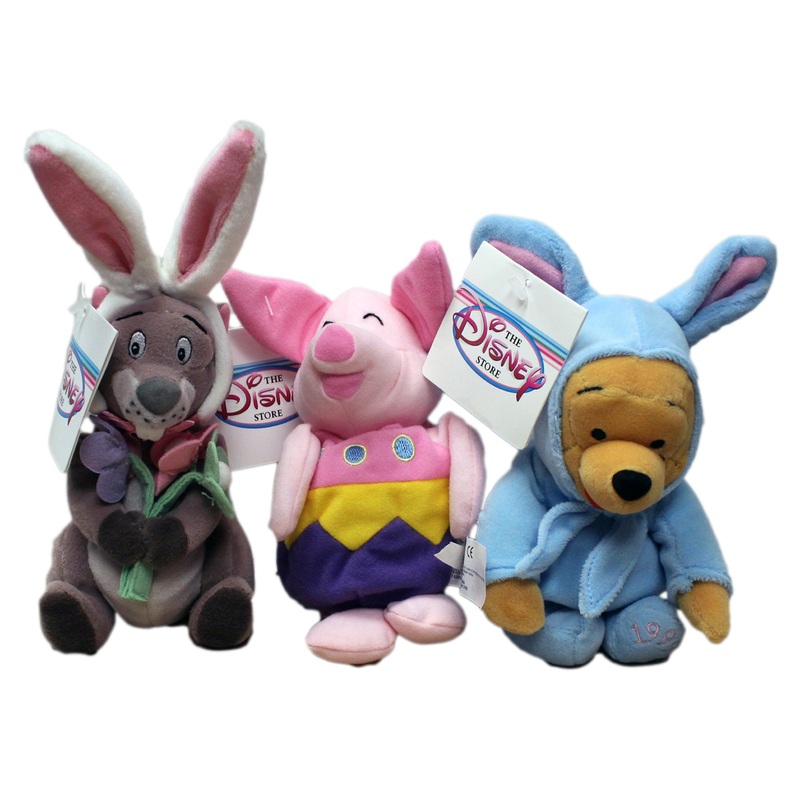 Disney Plush: Easter Pooh, Piglet, and Gopher - Set of Three