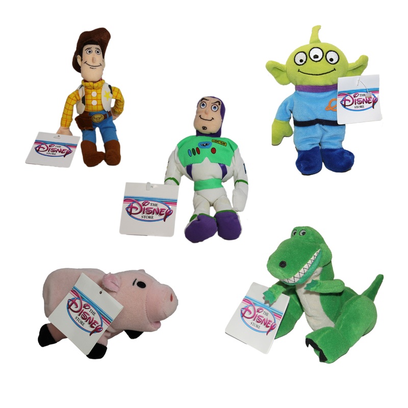 Disney Plush: Toy Story's Woody, Buzz, Rex, Hamm and Alien - Set of Five