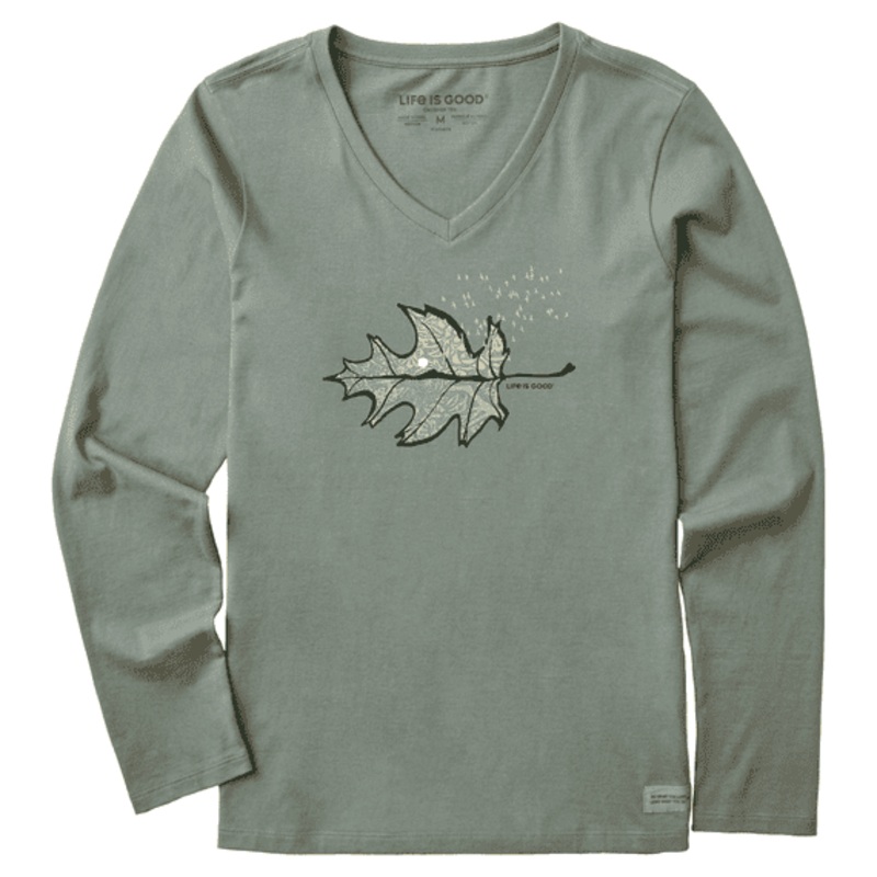 Autumn Leafscape Long Sleeve Crusher Vee Women's